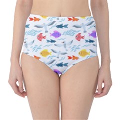 Animal Fish Bird Animals Ocean Pattern Classic High-waist Bikini Bottoms