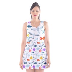 Animal Fish Bird Animals Ocean Pattern Scoop Neck Skater Dress by Jancukart