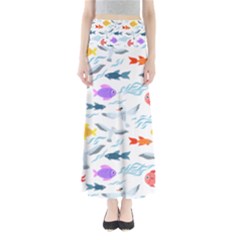 Animal Fish Bird Animals Ocean Pattern Full Length Maxi Skirt