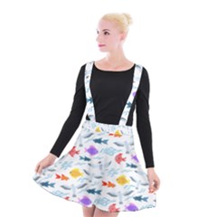 Animal Fish Bird Animals Ocean Pattern Suspender Skater Skirt