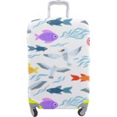 Animal Fish Bird Animals Ocean Pattern Luggage Cover (large) by Jancukart