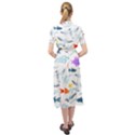 Animal Fish Bird Animals Ocean Pattern Keyhole Neckline Chiffon Dress View2