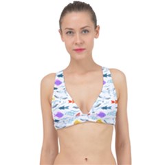 Animal Fish Bird Animals Ocean Pattern Classic Banded Bikini Top