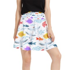 Animal Fish Bird Animals Ocean Pattern Waistband Skirt