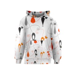 Cartoon Cat Seamless Pattern Graphic Kids  Pullover Hoodie by Jancukart