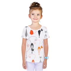 Cartoon Cat Seamless Pattern Graphic Kids  One Piece Tee