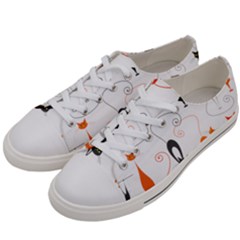 Cartoon Cat Seamless Pattern Graphic Men s Low Top Canvas Sneakers