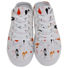 Cartoon Cat Seamless Pattern Graphic Half Slippers