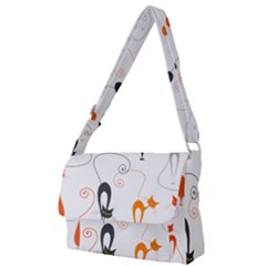 Cartoon Cat Seamless Pattern Graphic Full Print Messenger Bag (s)