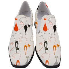 Cartoon Cat Seamless Pattern Graphic Women Slip On Heel Loafers