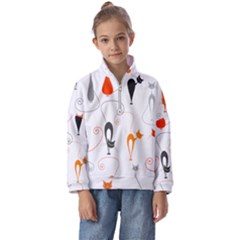 Cartoon Cat Seamless Pattern Graphic Kids  Half Zip Hoodie by Jancukart