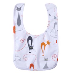 Cartoon Cat Seamless Pattern Graphic Baby Bib by Jancukart