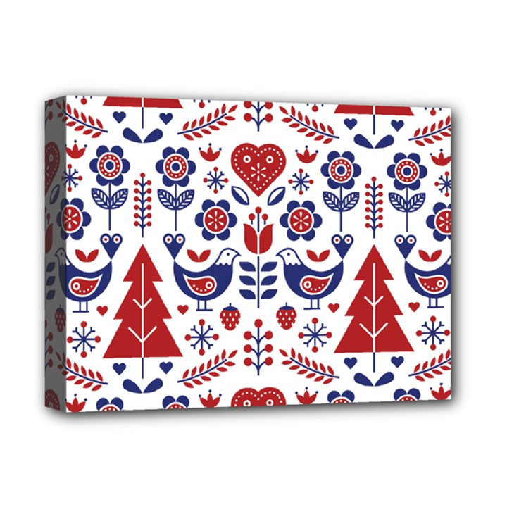 Scandinavian Folk Seamless Pattern Deluxe Canvas 16  x 12  (Stretched) 