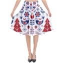 Scandinavian Folk Seamless Pattern Flared Midi Skirt View1