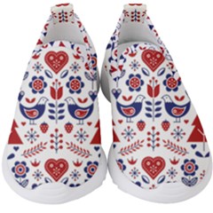 Scandinavian Folk Seamless Pattern Kids  Slip On Sneakers