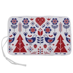 Scandinavian Folk Seamless Pattern Pen Storage Case (m)