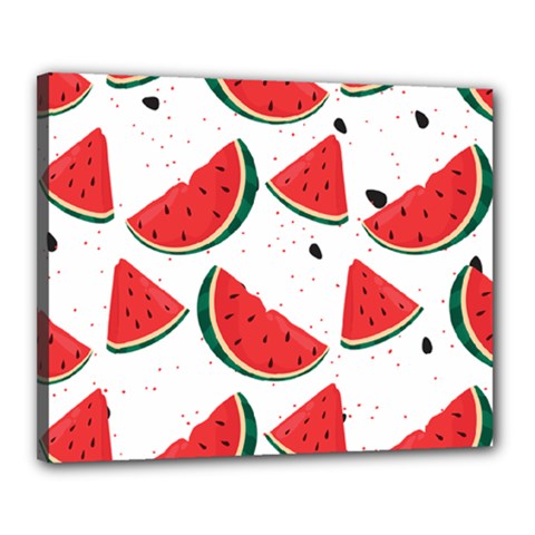 Watermelon Seamless Pattern Canvas 20  X 16  (stretched)