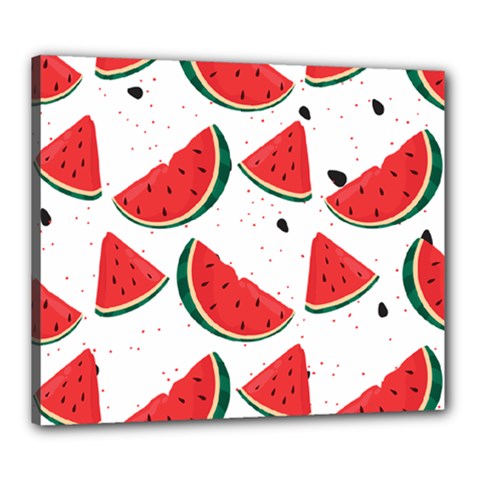 Watermelon Seamless Pattern Canvas 24  X 20  (stretched)