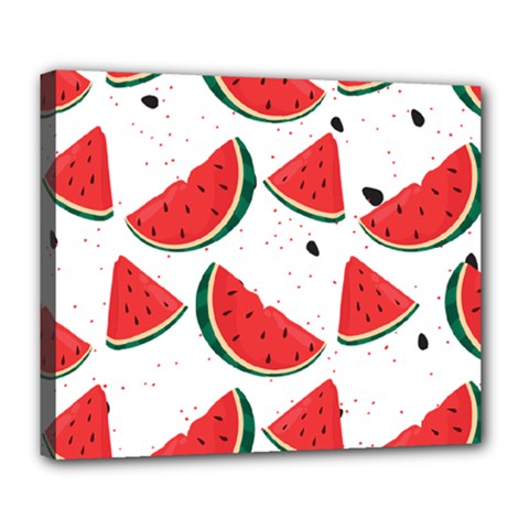 Watermelon Seamless Pattern Deluxe Canvas 24  X 20  (stretched)