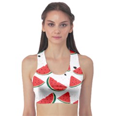 Watermelon Seamless Pattern Sports Bra by Jancukart