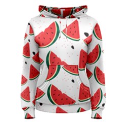 Watermelon Seamless Pattern Women s Pullover Hoodie