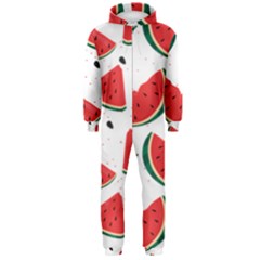 Watermelon Seamless Pattern Hooded Jumpsuit (men)