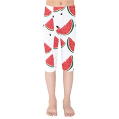 Watermelon Seamless Pattern Kids  Capri Leggings  by Jancukart