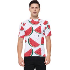 Watermelon Seamless Pattern Men s Short Sleeve Rash Guard by Jancukart