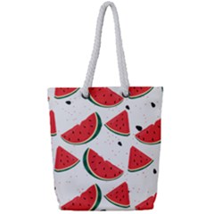 Watermelon Seamless Pattern Full Print Rope Handle Tote (small)