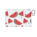 Watermelon Seamless Pattern Canvas Cosmetic Bag (Medium) View2