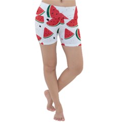 Watermelon Seamless Pattern Lightweight Velour Yoga Shorts