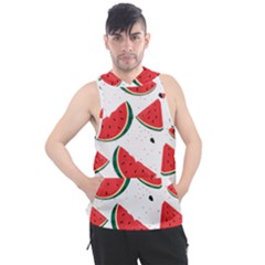 Watermelon Seamless Pattern Men s Sleeveless Hoodie by Jancukart