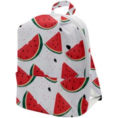 Watermelon Seamless Pattern Zip Up Backpack