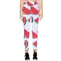 Watermelon Seamless Pattern Pocket Leggings  by Jancukart