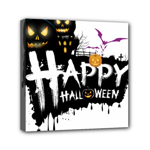 Happy Halloween Mini Canvas 6  X 6  (stretched)