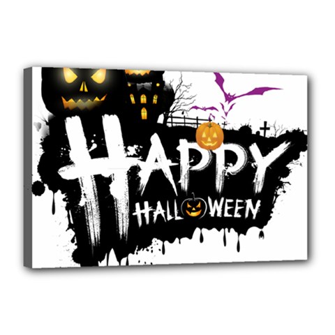 Happy Halloween Canvas 18  X 12  (stretched) by Jancukart