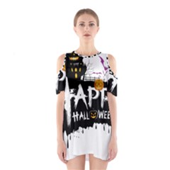 Happy Halloween Shoulder Cutout One Piece Dress