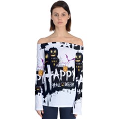 Happy Halloween Off Shoulder Long Sleeve Top by Jancukart