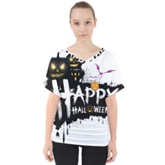 Happy Halloween V-neck Dolman Drape Top