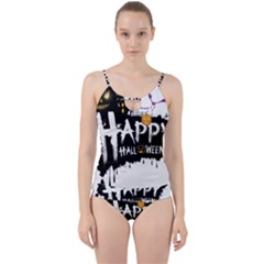 Happy Halloween Cut Out Top Tankini Set