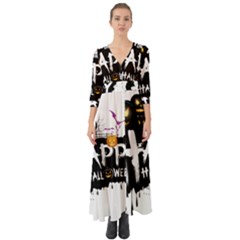 Happy Halloween Button Up Boho Maxi Dress