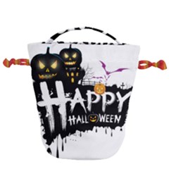 Happy Halloween Drawstring Bucket Bag by Jancukart