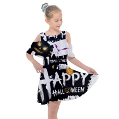 Happy Halloween Kids  Shoulder Cutout Chiffon Dress by Jancukart