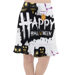 Happy Halloween Fishtail Chiffon Skirt