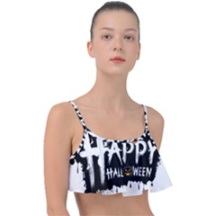 Happy Halloween Frill Bikini Top by Jancukart