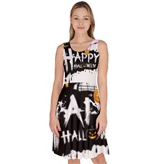 Happy Halloween Knee Length Skater Dress With Pockets