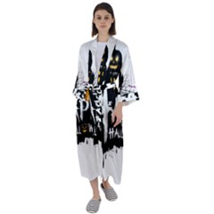 Happy Halloween Maxi Satin Kimono by Jancukart