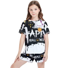 Happy Halloween Kids  Tee And Sports Shorts Set by Jancukart