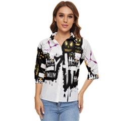 Happy Halloween Women s Quarter Sleeve Pocket Shirt