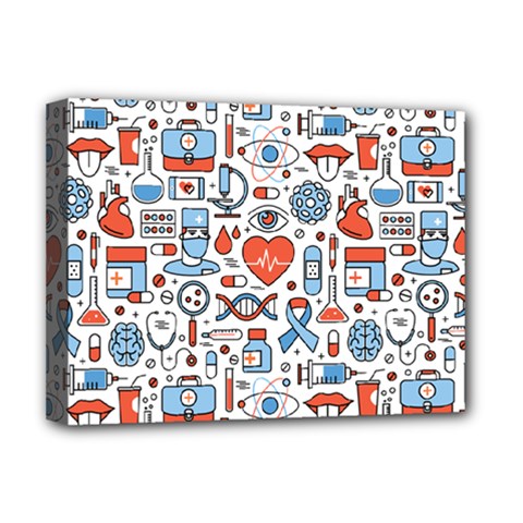 Medical Icons Square Seamless Pattern Deluxe Canvas 16  X 12  (stretched)  by Jancukart